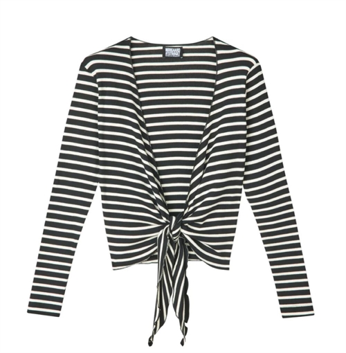 NØRGAARD PAA STRØGET NPS WRAP TOP NPS STRIPE BLACK/ECRU